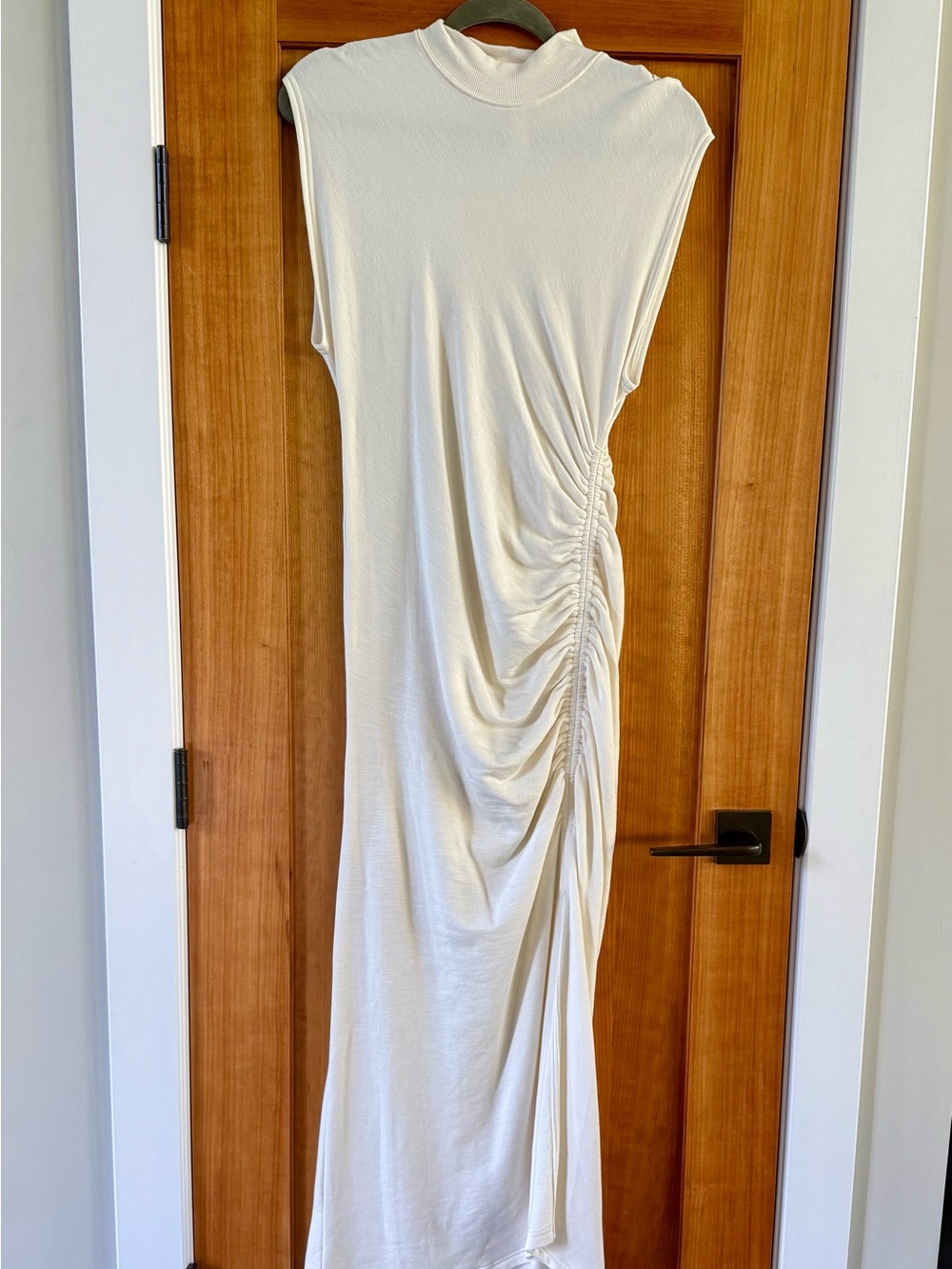 Anthropologie High Neck Ruched Dress